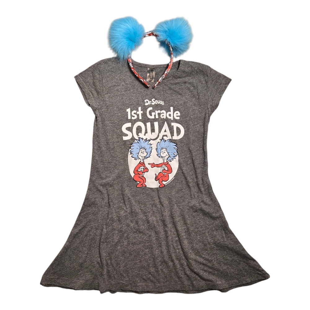 DR. SEUSS Dress & Headband 1st Grade Squad Thing 1 & Thing 2 Size 6